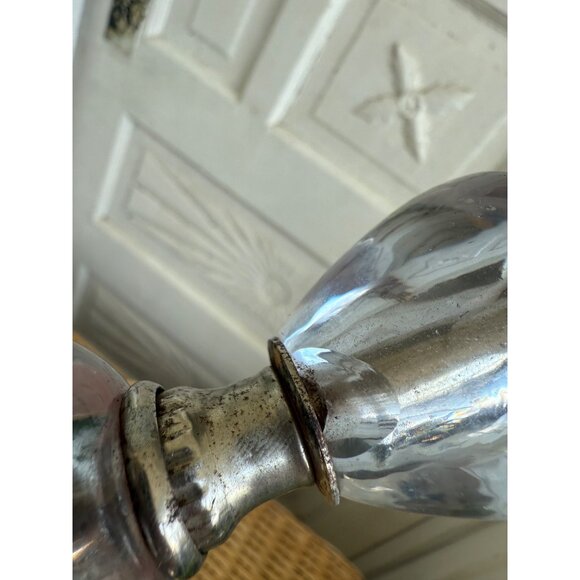 Vintage 60's Pair Small Table Lamps Purple Stacked Lucite Clear Glass - Picture 15 of 16